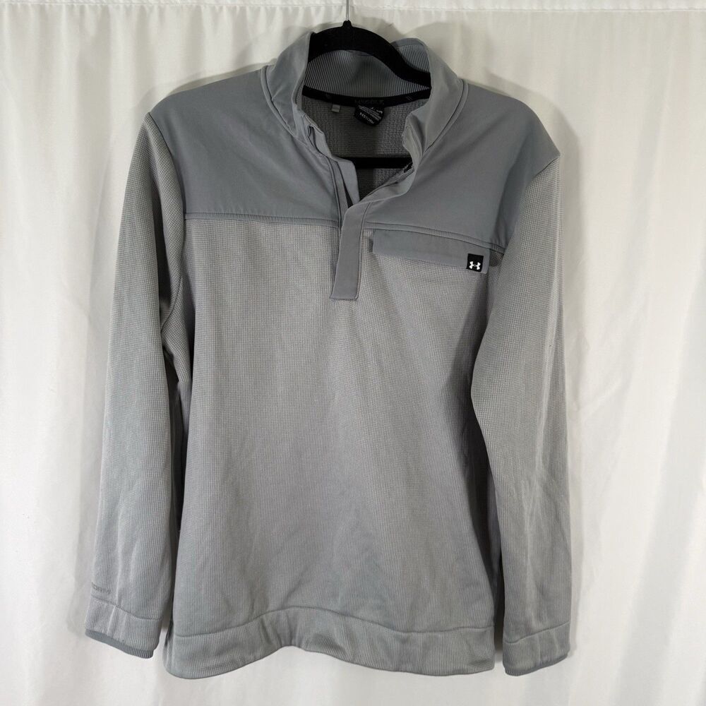 Under Armour Sweater Men's Small grey Pullover 1/4 Zip Long Sleeve Storm